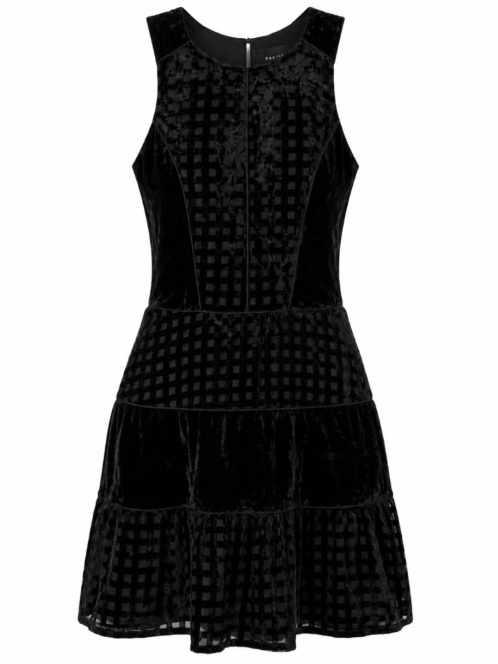 NWT Adelyn Rae Black Velvet Check Fit & Flare Mini Dress Women’s S